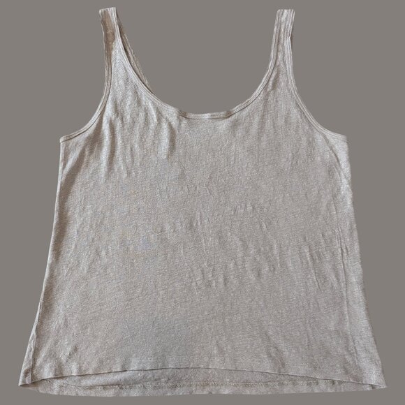 J. Crew Tan Tank Top with Gold Threading - Large - Picture 3 of 6